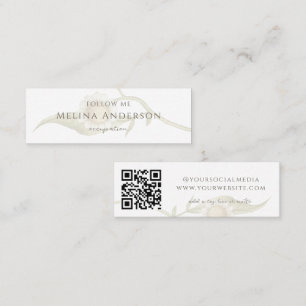 QR Code Logo Wildflower Daisy Social Media   Mini Business Card