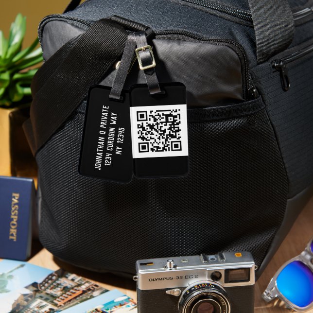 QR CODE LUGGAGE TAG (Front & Back)