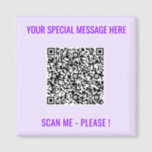 QR Code Magnet Gift with Custom Text and Colours<br><div class="desc">Choose Colours and Font - Magnet with Your Special QR Code Info and Custom Text Personalised Modern Magnets Gift - Add Your QR Code - Image or Logo - photo / Text - Name or other info / message - Resize and Move or Remove / Add Elements - Image /...</div>