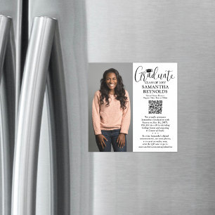 QR Code Magnetic Graduation Photo Announcement