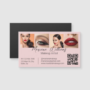 qr code makeup artist 4 photo pink business magnet