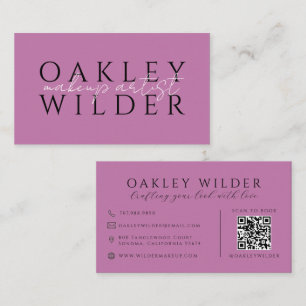 QR Code Makeup Artist Lilac Business Card