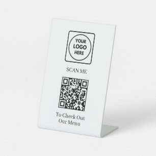 QR Code Menu   Custom Contactless Business Display Pedestal Sign