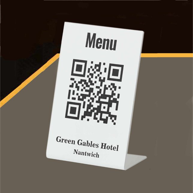 QR Code Menu for Hotel or Restaurant Pedestal Sign (Creator Uploaded)