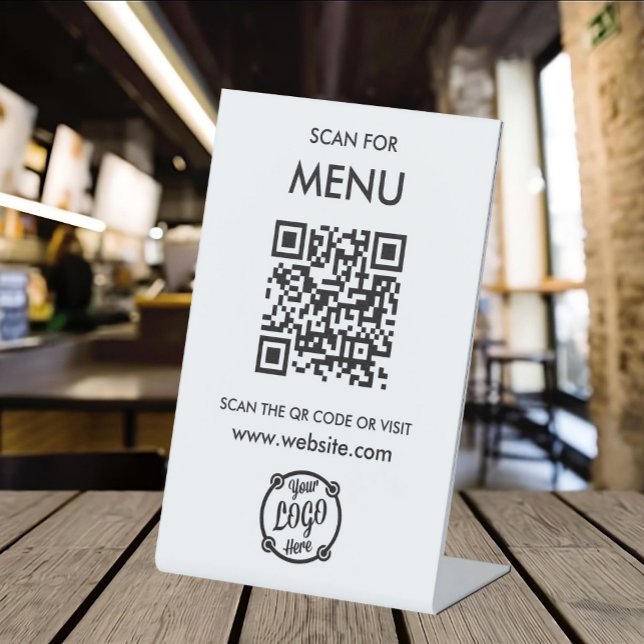 QR Code Menu for Restaurants touchless Modern Pedestal Sign (Creator Uploaded)