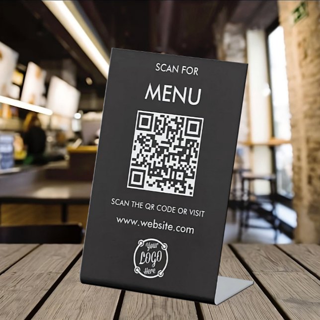 QR Code Menu for Restaurants touchless Modern Pedestal Sign (Creator Uploaded)