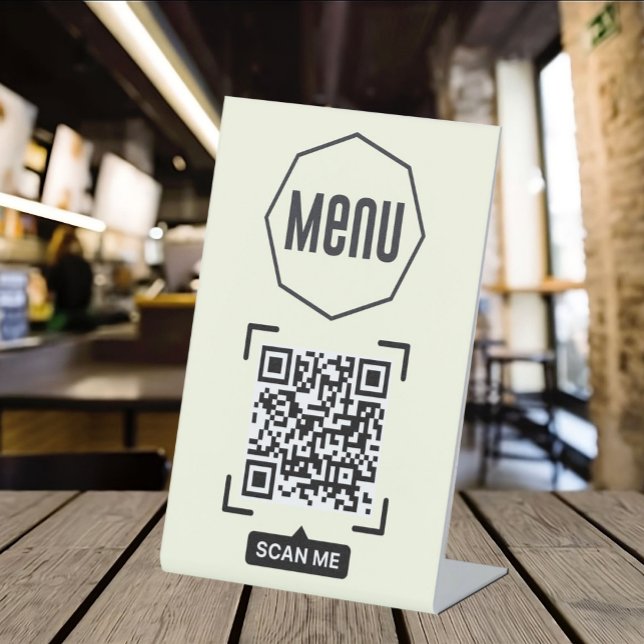 QR Code Menu for Restaurants touchless Modern Pedestal Sign (Creator Uploaded)