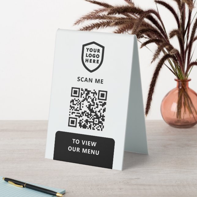 QR Code Menu | Logo Black Modern (In SItu (Table))