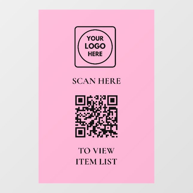 QR Code Menu Scan Business Pro door sign (Sheet)