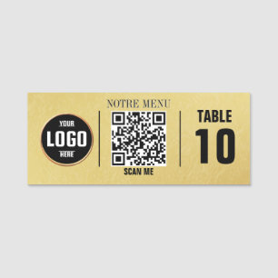 QR Code Menus - Custom Engraved Plate Durable Name Tag