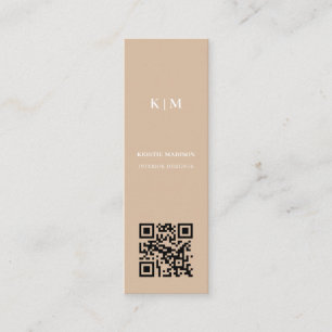 Qr code Minimal trendy  Interior Designer Mini Business Card