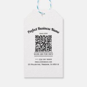 QR Code Minimalist Black And White Simple Clear Gift Tags