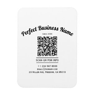 QR Code Minimalist Black And White Simple Clear Magnet