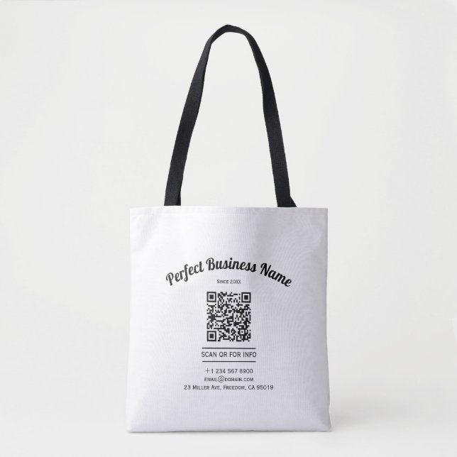 QR Code Minimalist Black And White Simple Clear Tote Bag (Front)
