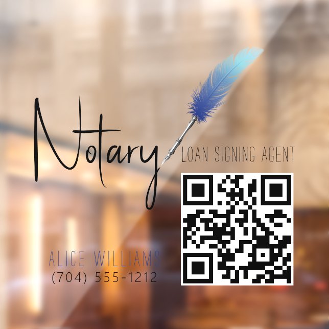 QR Code Minimalist Blue & White Notary (Sheet 2)