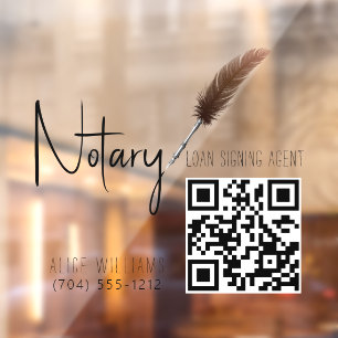 QR Code Minimalist Brown & White Notary