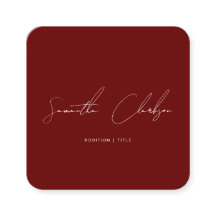 QR Code Minimalist Burgundy Handwritten Script