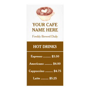 QR Code Minimalist Café Coffee Menu Rack Card
