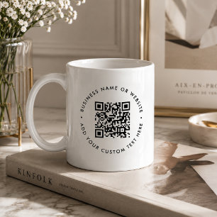 QR Code Minimalist Clean Simple White Business Coffee Mug