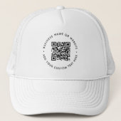 QR Code Minimalist Clean Simple White Business Trucker Hat (Front)