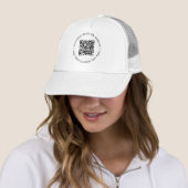QR Code Minimalist Clean Simple White Business Trucker Hat (In Situ)