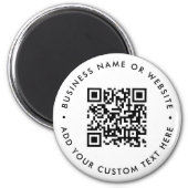 QR Code Minimalist Clean Simple White Round Magnet (Front)