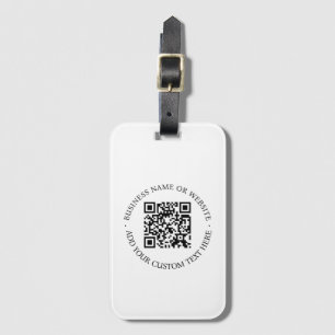 QR Code Minimalist Clean Simple White Scan Me Luggage Tag