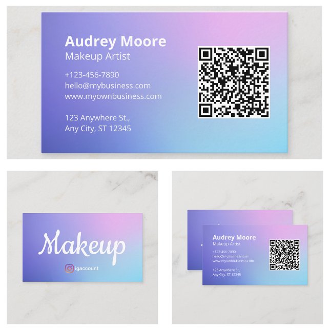 QR Code Minimalist Makeup Artist Business Card (QR Code Minimalist Makeup Artist Business Card
)