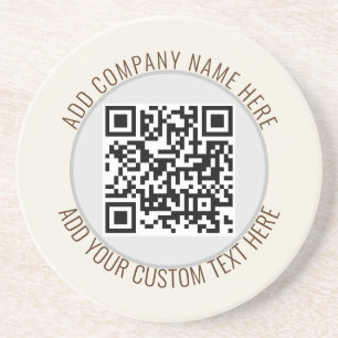 QR Code Minimalist Simple Grey Round Budget Coaster