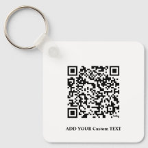QR Code Minimalist Simple White Custom Text Logo 