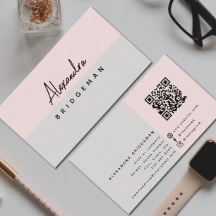 QR Code Minimalist, social media Business Card