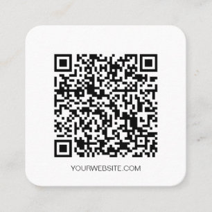 QR code Minimalist social media simple Navy blue Square Business Card
