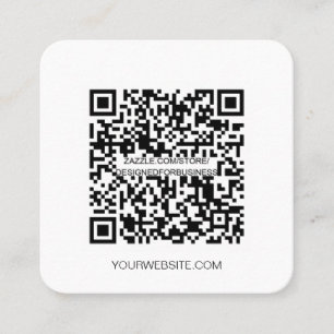QR code Minimalist social media simple Square Business Card