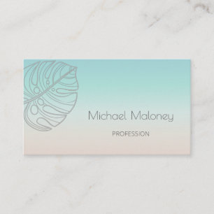  QR Code   Minimalist Tropical Leaf Business Card