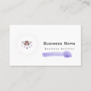 QR code minimalist watercolor Lilaz Business Cards