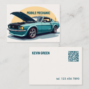 QR Code Mobile Mechanic Business Card