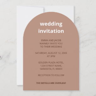 QR Code Mocha All In One Wedding Invitation
