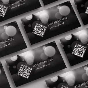 QR Code Modern Black Profile Card