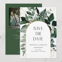 QR code, Modern Botanical Greenery garden wedding