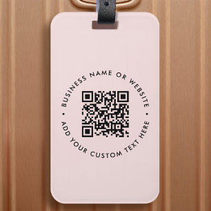 QR Code   Modern Business Blush Pink Feminine Luggage Tag