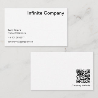 QR Code Modern Business card | White Simple 