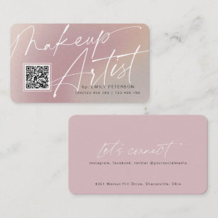 QR code modern business cards for makeup artist