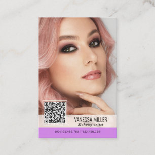 QR Code modern business cards for makeup artist
