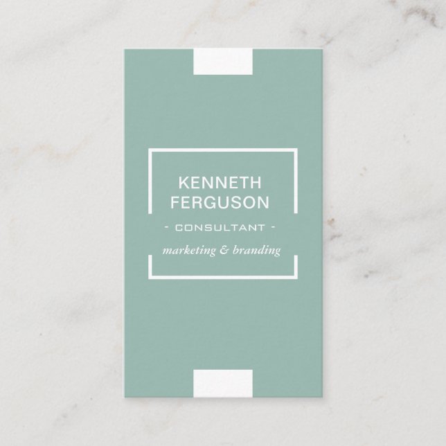 QR Code Modern Business Light Green Business Card (Front)