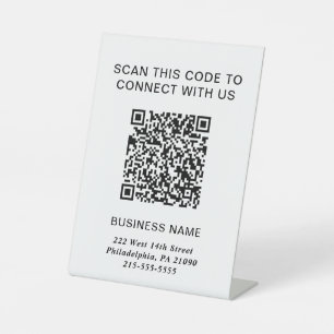 QR Code Modern Business Pedestal Sign