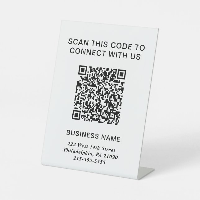 QR Code Modern Business Pedestal Sign (Front)