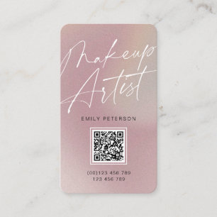 QR code modern chic makeup artist vertical Business Card