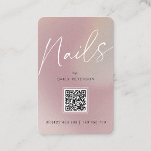 QR code modern chic nails vertical Business Card