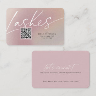 QR code modern chic stylish lash business cards