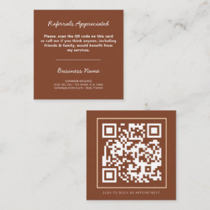 QR Code Modern Earth Tones Professional Business Referral Card
